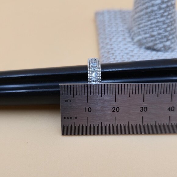 Size 5 Sterling Silver Beautiful Channel Cubic Zirconia Gems Ring A5017 - Picture 8 of 9